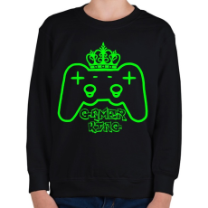 PRINTFASHION Gamer king - Gyerek pulóver - Fekete