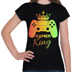 PRINTFASHION Gamer king  - Női póló - Fekete