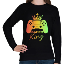 PRINTFASHION Gamer king  - Női pulóver - Fekete női pulóver, kardigán