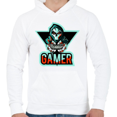 PRINTFASHION Gamer koponya 2 - Férfi kapucnis pulóver - Fehér