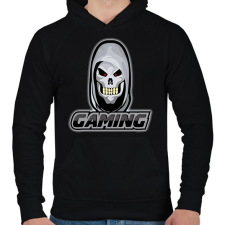 PRINTFASHION Gamer koponya - Férfi kapucnis pulóver - Fekete férfi pulóver, kardigán