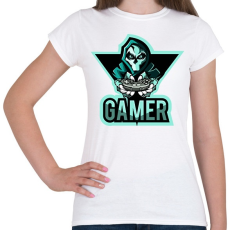 PRINTFASHION Gamer koponya - Női póló - Fehér