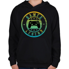 PRINTFASHION Gamer legend - Gyerek kapucnis pulóver - Fekete