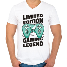 PRINTFASHION Gamer legenda - limited edition - Férfi V-nyakú póló - Fehér