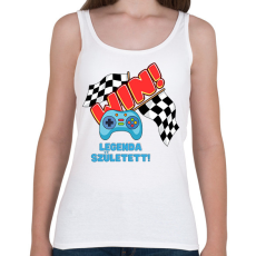 PRINTFASHION Gamer legenda született - Női atléta - Fehér