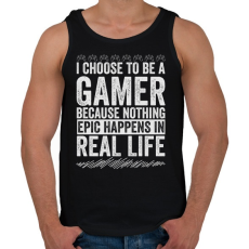 PRINTFASHION Gamer life - Férfi atléta - Fekete