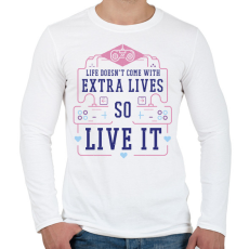 PRINTFASHION Gamer life - Férfi hosszú ujjú póló - Fehér