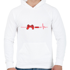 PRINTFASHION Gamer Life - Férfi kapucnis pulóver - Fehér férfi pulóver, kardigán