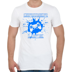 PRINTFASHION GAMER LIFE - Férfi póló - Fehér
