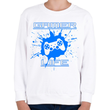 PRINTFASHION GAMER LIFE - Gyerek pulóver - Fehér gyerek pulóver, kardigán
