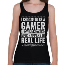 PRINTFASHION Gamer life - Női atléta - Fekete női trikó