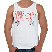 PRINTFASHION Gamer Love - Férfi atléta - Fehér atléta, trikó