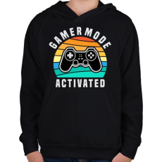PRINTFASHION Gamer Mode Activated - Gyerek kapucnis pulóver - Fekete
