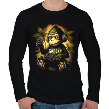 PRINTFASHION Gamer monkey - Férfi hosszú ujjú póló - Fekete férfi póló