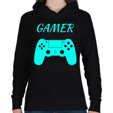 PRINTFASHION GAMER  - Női kapucnis pulóver - Fekete