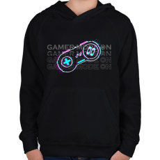 PRINTFASHION Gamer ON 2 - Gyerek kapucnis pulóver - Fekete