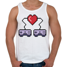 PRINTFASHION Gamer pár - Férfi atléta - Fehér atléta, trikó