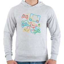 PRINTFASHION Gamer place - Férfi kapucnis pulóver - Sport szürke férfi pulóver, kardigán