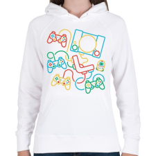 PRINTFASHION Gamer place - Női kapucnis pulóver - Fehér női pulóver, kardigán