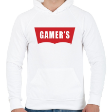 PRINTFASHION Gamer's - Férfi kapucnis pulóver - Fehér