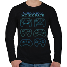 PRINTFASHION Gamer six pack - Férfi hosszú ujjú póló - Fekete