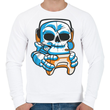 PRINTFASHION Gamer skull - koponya - Férfi pulóver - Fehér férfi pulóver, kardigán