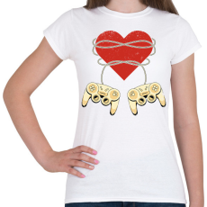 PRINTFASHION Gamer szerelem - Női póló - Fehér