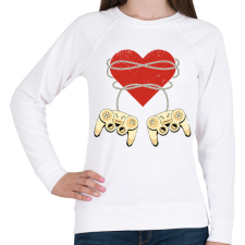 PRINTFASHION Gamer szerelem - Női pulóver - Fehér női pulóver, kardigán