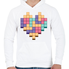 PRINTFASHION Gamer szív - Férfi kapucnis pulóver - Fehér