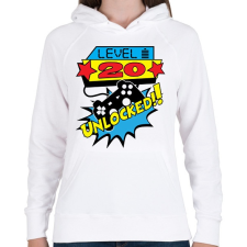 PRINTFASHION Gamer szülinap (egyedi évszámmal rendelhető) - Női kapucnis pulóver - Fehér női pulóver, kardigán