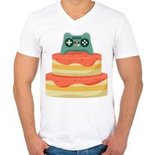 PRINTFASHION Gamer szülinap - Férfi V-nyakú póló - Fehér férfi póló