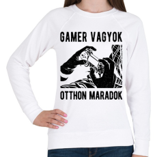 PRINTFASHION Gamer vagyok, otthon maradok - Női pulóver - Fehér