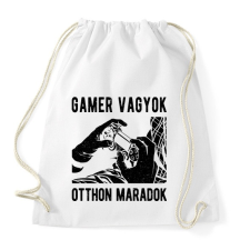 PRINTFASHION Gamer vagyok, otthon maradok - Sportzsák, Tornazsák - Fehér tornazsák
