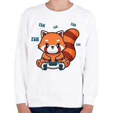 PRINTFASHION Gamer vörös panda - Gyerek pulóver - Fehér gyerek pulóver, kardigán