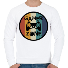 PRINTFASHION Gamer zone2 - Férfi pulóver - Fehér