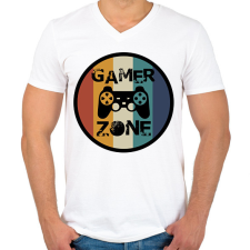 PRINTFASHION Gamer zone2 - Férfi V-nyakú póló - Fehér férfi póló