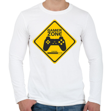 PRINTFASHION Gamer zone - Férfi hosszú ujjú póló - Fehér férfi póló