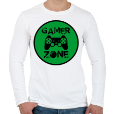 PRINTFASHION Gamer zone - Férfi hosszú ujjú póló - Fehér férfi póló