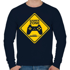 PRINTFASHION Gamer zone - Férfi pulóver - Sötétkék