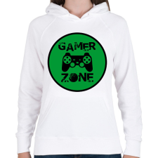 PRINTFASHION Gamer zone - Női kapucnis pulóver - Fehér női pulóver, kardigán