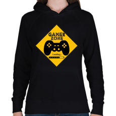 PRINTFASHION Gamer zone - Női kapucnis pulóver - Fekete