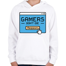 PRINTFASHION Gamers don't die - Gyerek kapucnis pulóver - Fehér gyerek pulóver, kardigán