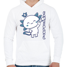 PRINTFASHION Gamesolotl - Férfi kapucnis pulóver - Fehér férfi pulóver, kardigán