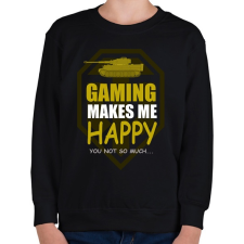 PRINTFASHION GAMING MAKES ME HAPPY - Gyerek pulóver - Fekete gyerek pulóver, kardigán