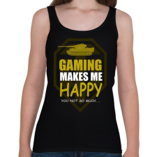 PRINTFASHION GAMING MAKES ME HAPPY - Női atléta - Fekete női trikó