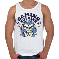 PRINTFASHION Gaming soldier - Férfi atléta - Fehér