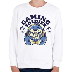 PRINTFASHION Gaming soldier - Gyerek pulóver - Fehér