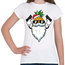PRINTFASHION Gangsta ananász mikulás - Női póló - Fehér női póló