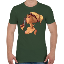 PRINTFASHION Gangsta Girl - Férfi póló - Katonazöld férfi póló