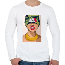 PRINTFASHION Gangsta Girl yo! - Férfi hosszú ujjú póló - Fehér férfi póló
